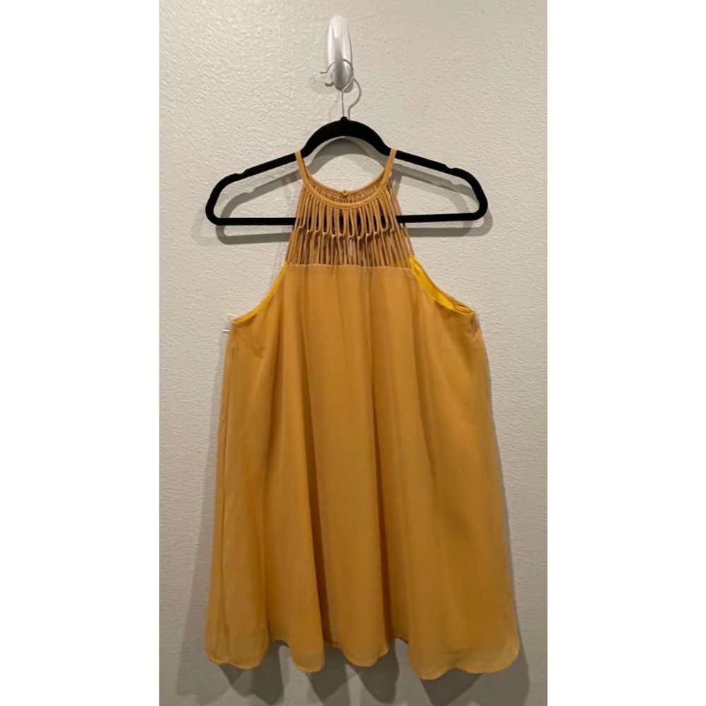 LULUS Tell Me Mustard Mini Dress